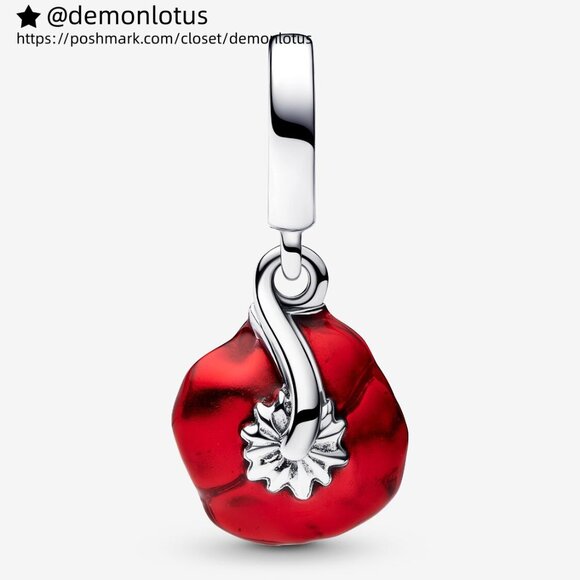 Pandora Red Flower Dangle Charm - Picture 1 of 5